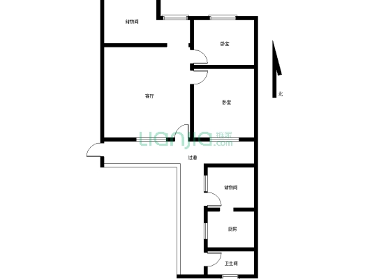 测井两室一厅出售 低楼层  家具家电齐全-户型图