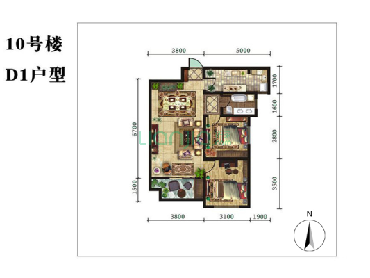 龙泊湾 3室2厅 北 南