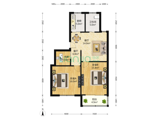 淀湖山庄西区 3室2厅1卫 0平方