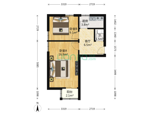 佛山里 2室1厅1卫 51平方