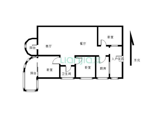 滨江国际三房单卫 诚心出售 家具家电齐全 拎包入住-户型图