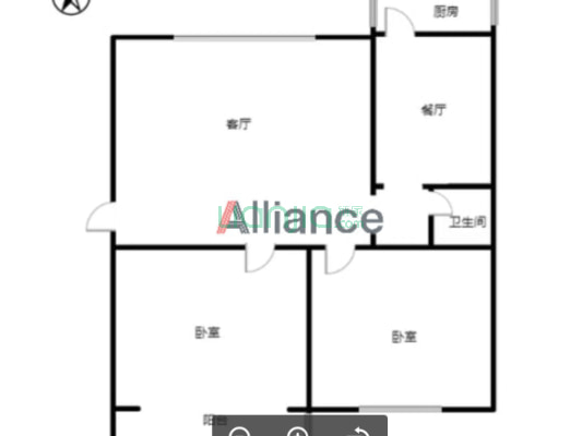永安小区 2室1厅 南 北-户型图