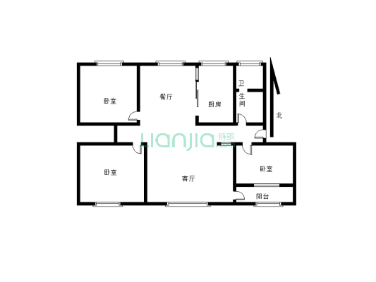 育苑小区 3室2厅 南-户型图