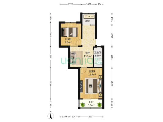 金陵新四村 2室1厅1卫 55平方