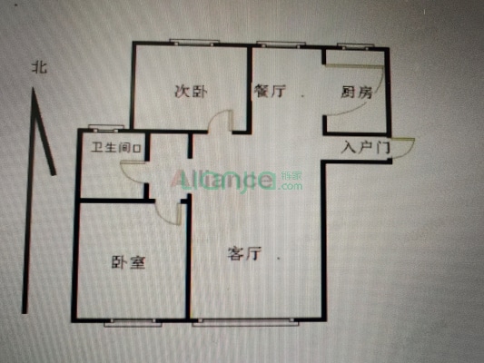 三利中和城B 区两居室出售  价格可议-户型图