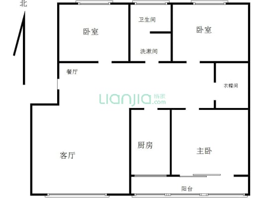 满五税费低，南北通透三居室，采光好，无遮挡-户型图