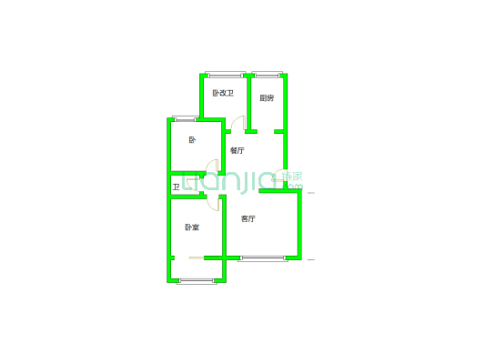 蓝天小区(涿州) 3室1厅 南 北-户型图