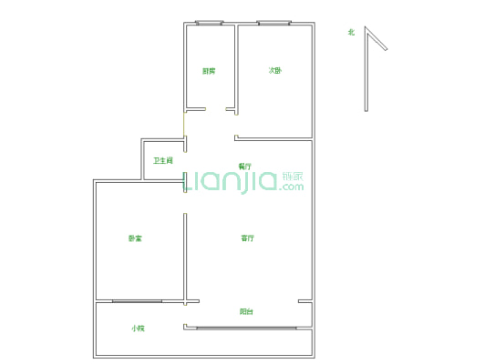 业主急售，价格可刀，南北通透带阳台，皇金楼层-户型图