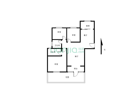 锦园小区一楼带院  精装修 适合一家人居住  145.7平-户型图