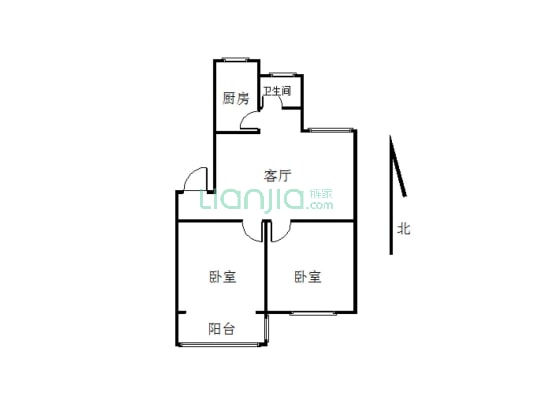 乐福小区；三楼两室一厅‘有证看房方便-户型图
