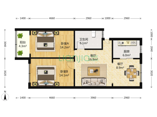 浦东北路1350弄 2室2厅1卫 0平方