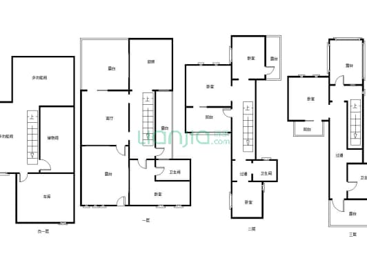 别墅精装，地上三层带地下室的别墅急售-户型图