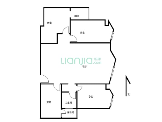 佳田新天地 三室两厅  唯一一套可以贷款的房子-户型图