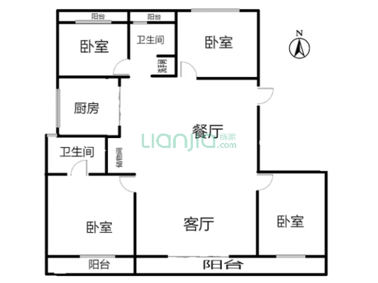 学府澜湾三期 一梯两户 130平140万可议 随时看房-户型图
