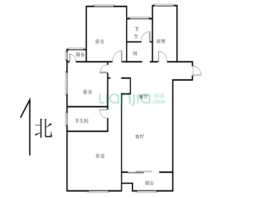 此房是安置房，需要全款房子是三室两厅-户型图