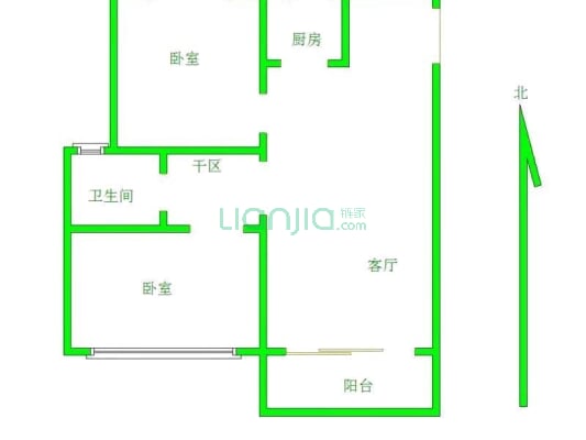 秀兰森活里小区 2室2厅 南 北-户型图