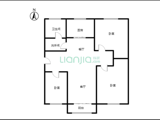物探九号院 南北通透三居 三阳开泰户型-户型图