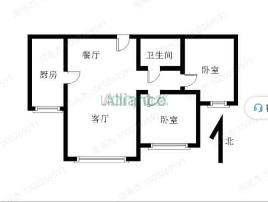 急售 高新区 南向两居 房本满五-户型图