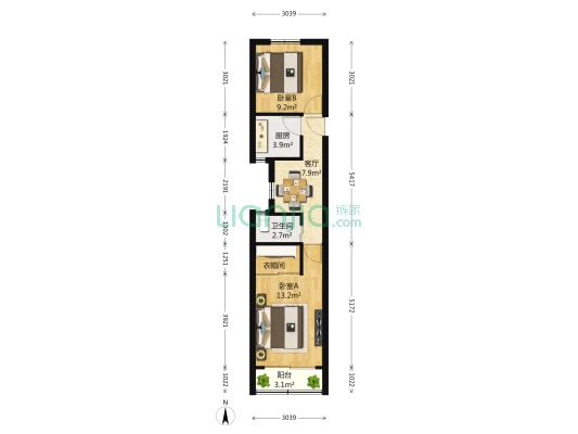 长江路28弄 2室1厅1卫 54平方