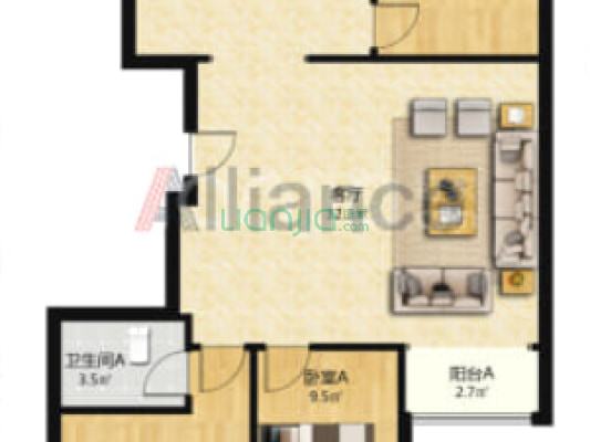业主急售 出门既是德信公园 生活配套齐全 价格可议-户型图