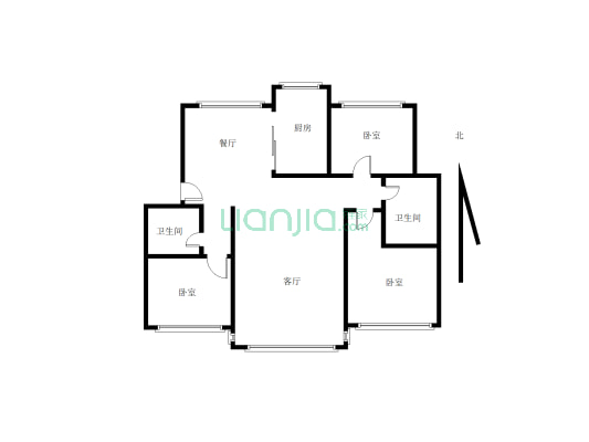 玉龙家园3居室楼房简单装修175平米出售-户型图