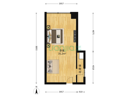西雅公寓 1室0厅0卫 58平方