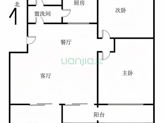 新安小区 3室2厅 南 北-户型图