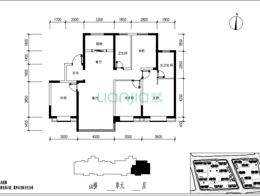 中船涿州府 4室2厅 南 北-户型图