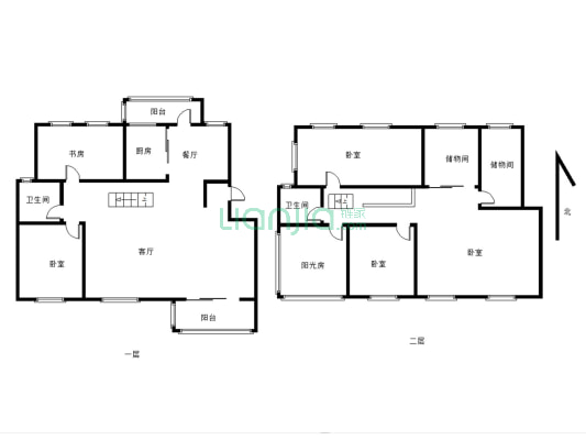 甄选好房天波城复式户型，5房2厅3卫，只要129.8万-户型图