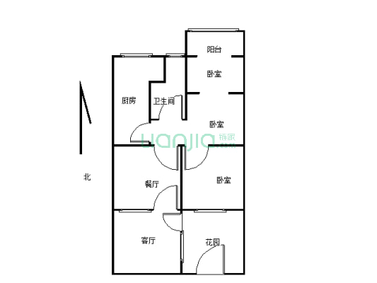 步梯一楼带院　新装修未入住　自己门前有两车位-户型图