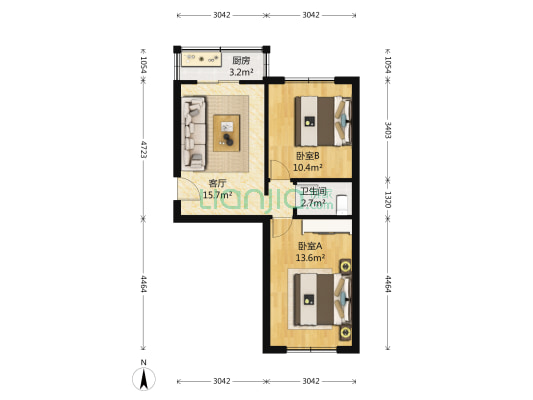 新源巷 2室1厅1卫 61平方