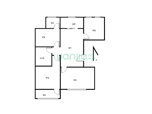 博盛公寓 145平 3室2厅 交通便利 干净舒适 适合居住-户型图