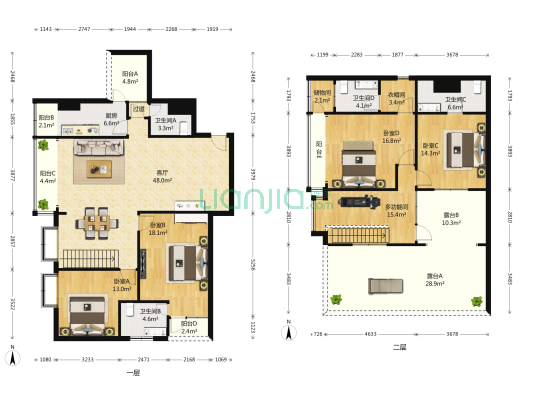 华阳花苑 5室1厅4卫 219平方