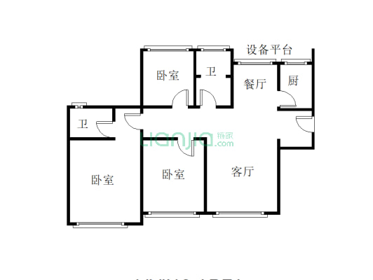 中船涿州府 3室2厅 南 北-户型图