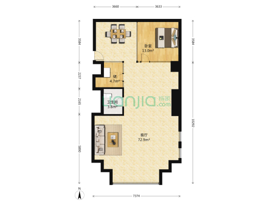 枫韵蓝湾社区 1室1厅1卫 150平方
