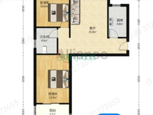 水岸花城，一线河景美宅，标准现房，即买即住-户型图