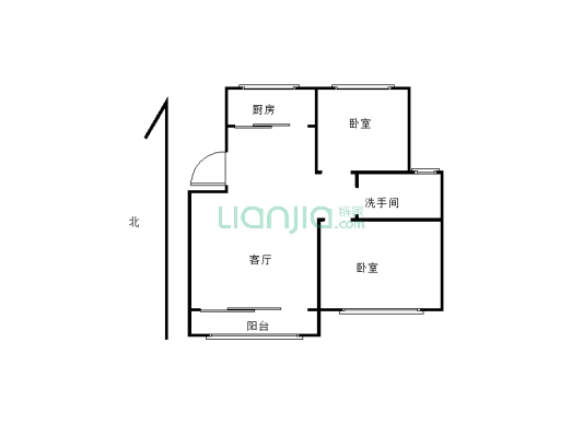 淮阳县和谐家园经济适用房小区 2室2厅 南-户型图