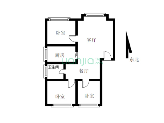 上江北 金宏小区 三室两厅  急售-户型图