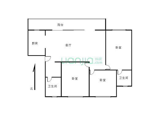 泽京璟樾正四房，大阳台清水，自己想整么装修就整么装-户型图