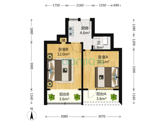 玉屏南路721弄 2室0厅1卫 47平方