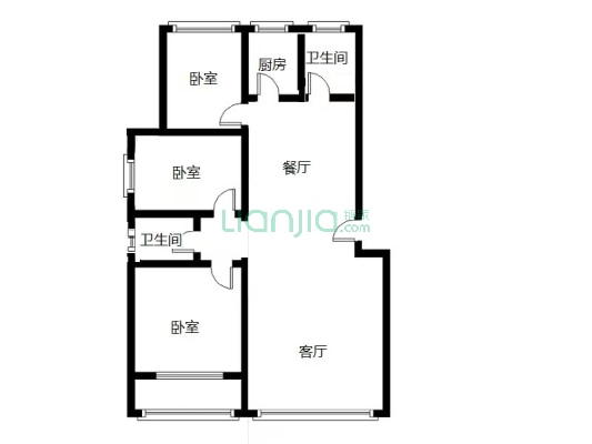 粮油总公司汽车队家属院 3室2厅 南 北-户型图