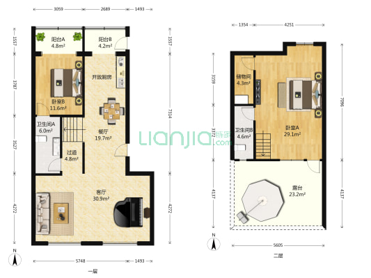 五四华庭 2室2厅2卫 109平方