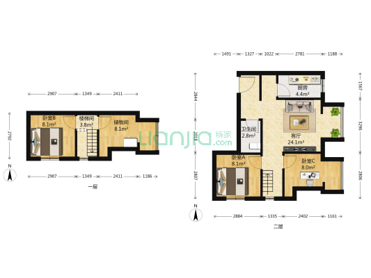 北街家园七区 3室1厅1卫 68平方