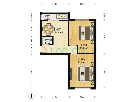 曙光巷 2室1厅1卫 68平方