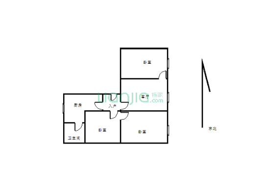 南岸东区桅秆小区三室一厅89平米 房东急卖-户型图