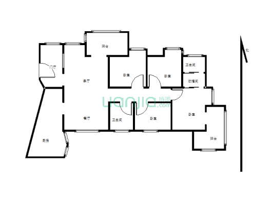 上城精装修4室两厅129平优质房源-户型图