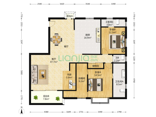 太原别墅 3室2厅3卫 181平方