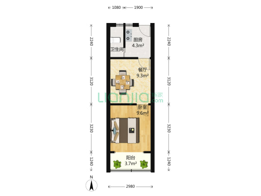 中华新路893弄 1室1厅1卫 38平方