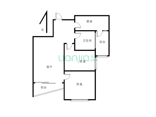 碧桂园大社区   小户型   带小小平台的房子-户型图
