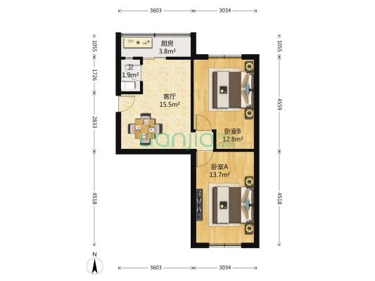 集贤里(西青区) 2室1厅1卫 60平方